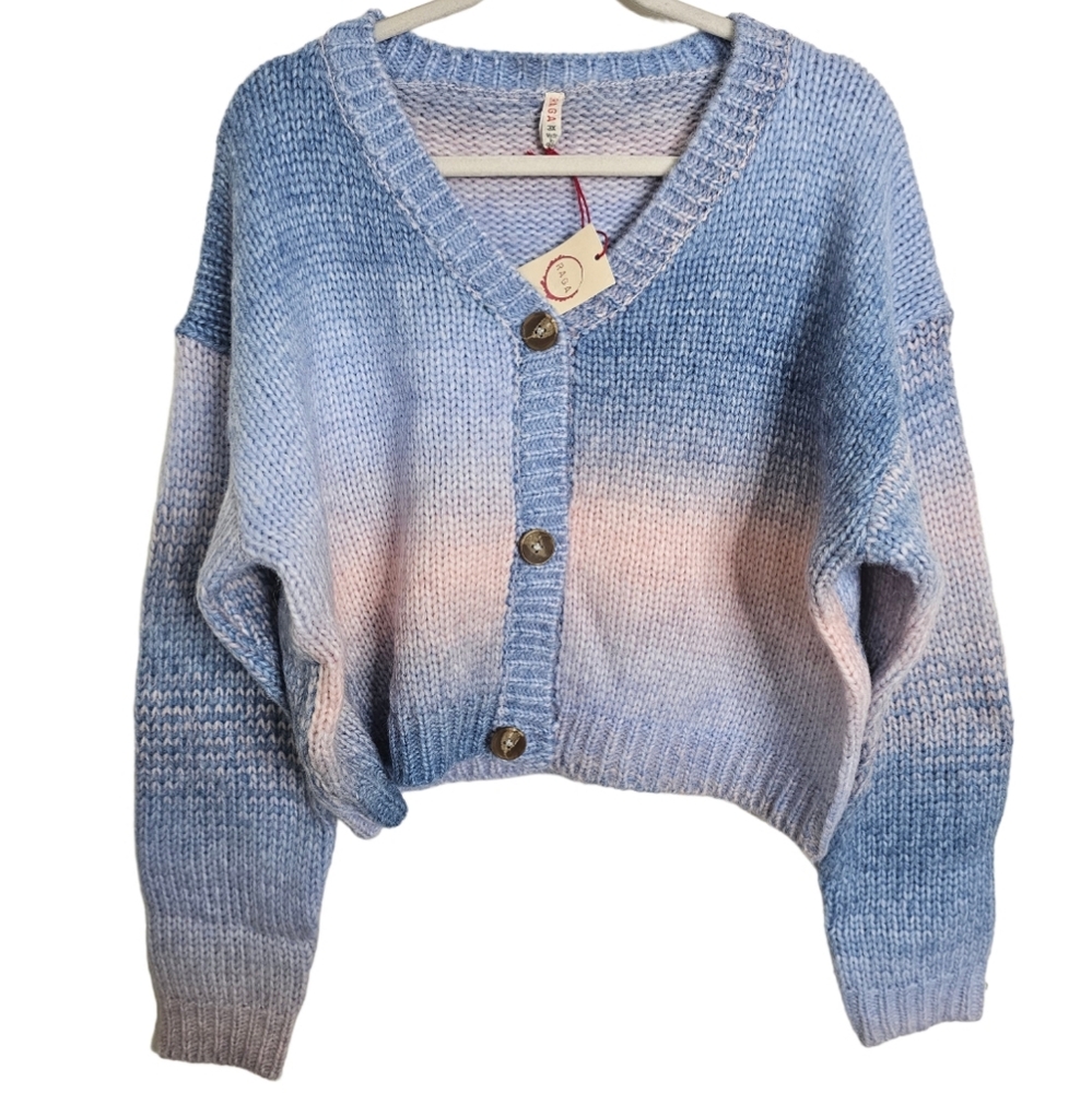 Raga Plus Size Ombre Cardigan Knit Sweater